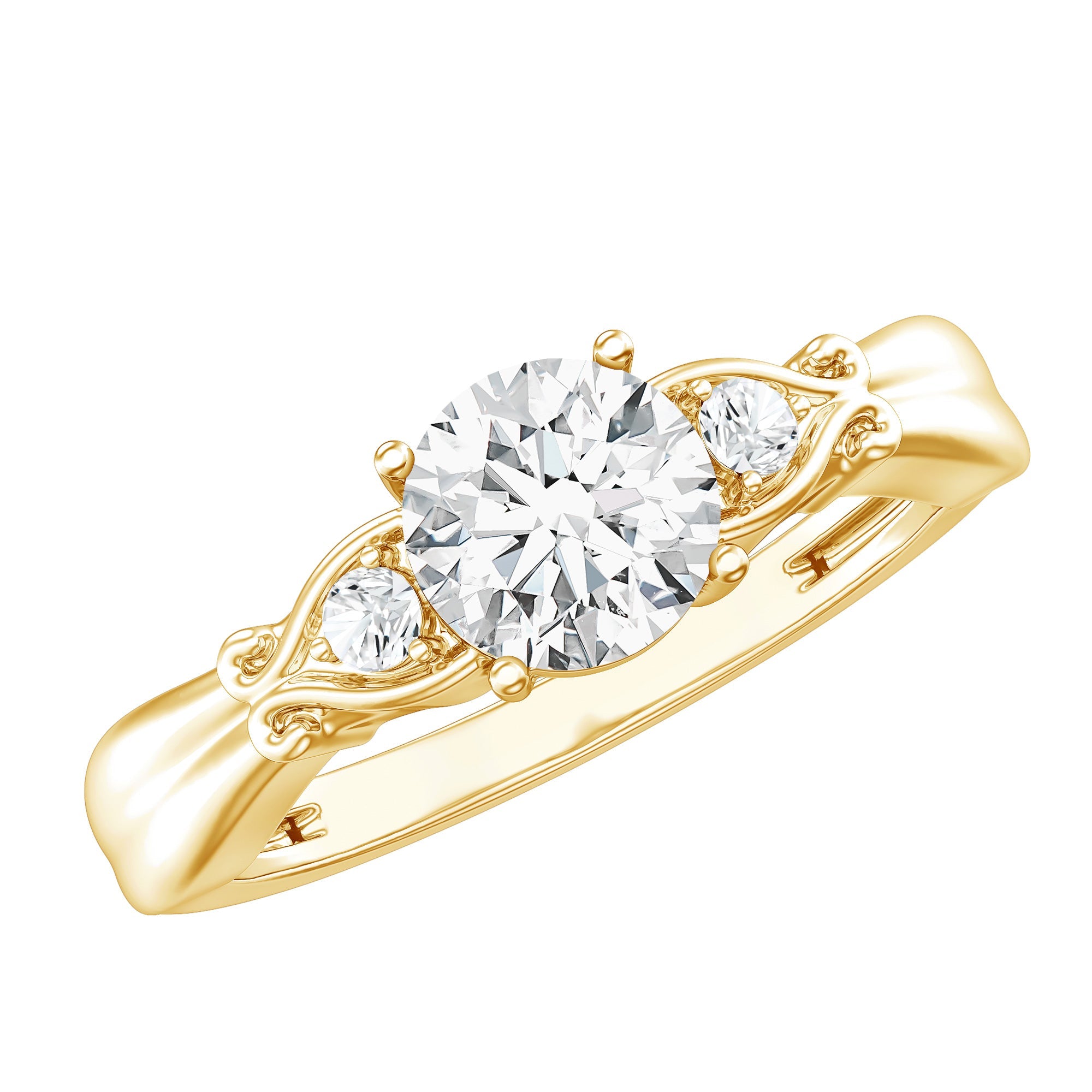 Lab Grown Diamond Ring – Vintage Style Engagement Band With 0.9 Carat Certified Stone