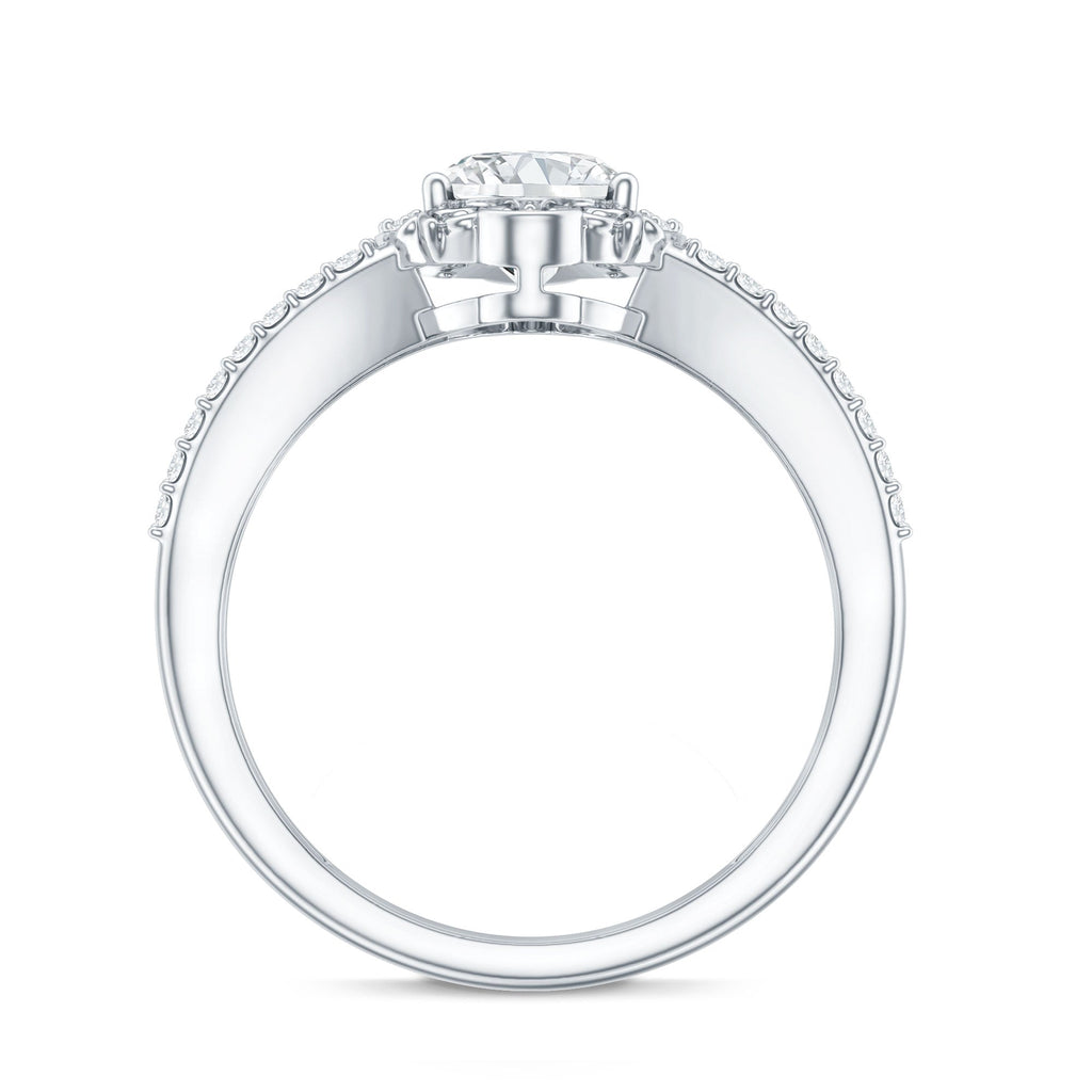 1.2 Carat Oval Lab Grown Diamond Vintage Engagement Ring For Women