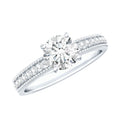 Certified Lab Grown 0.9 Carat Diamond Engagement Ring with Side Stones