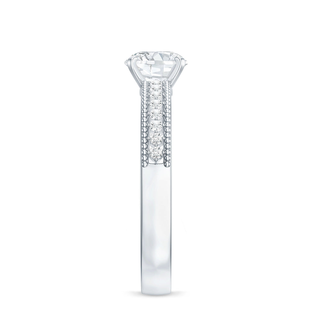 Certified Lab Grown 0.9 Carat Diamond Engagement Ring with Side Stones