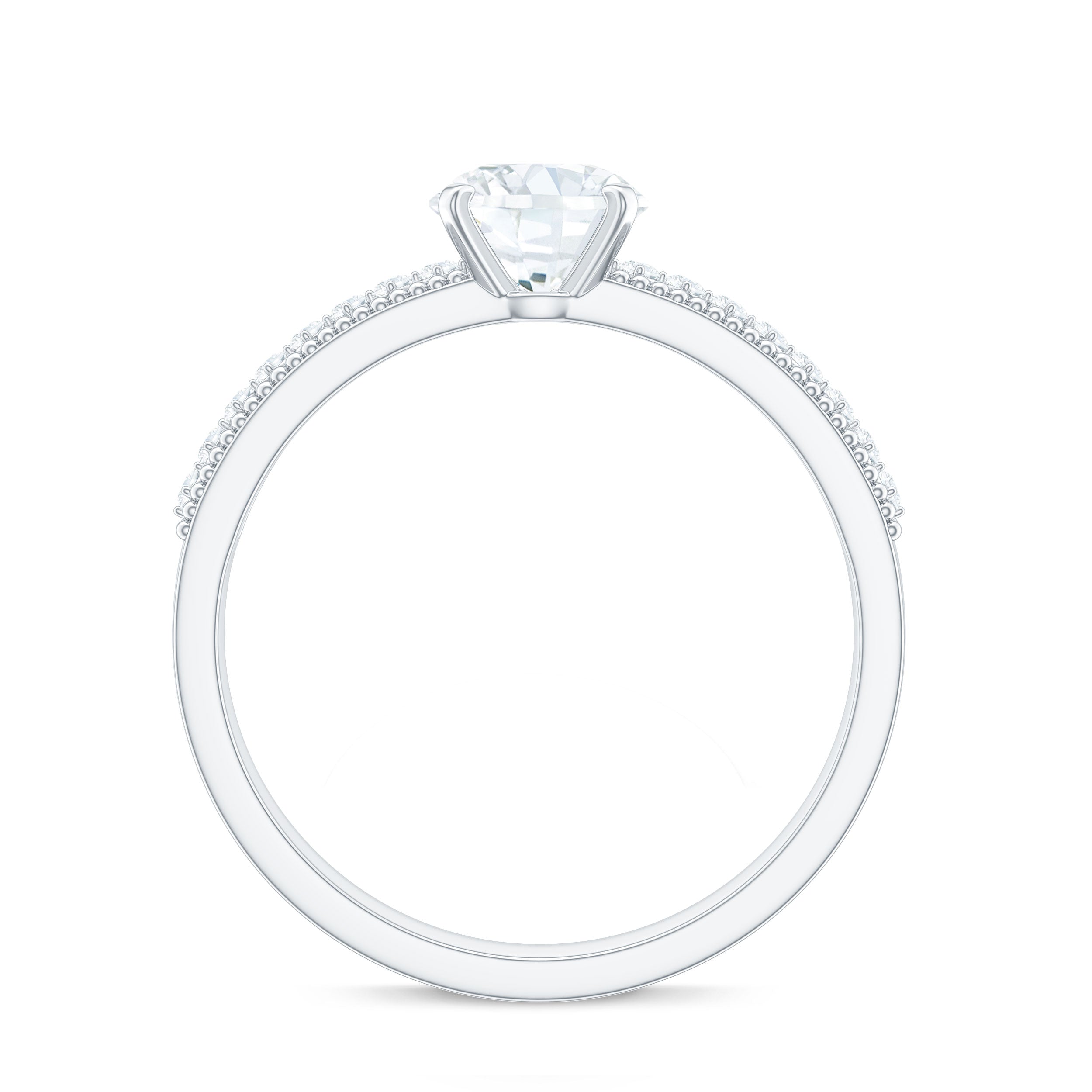 Certified Lab Grown 0.9 Carat Diamond Engagement Ring with Side Stones