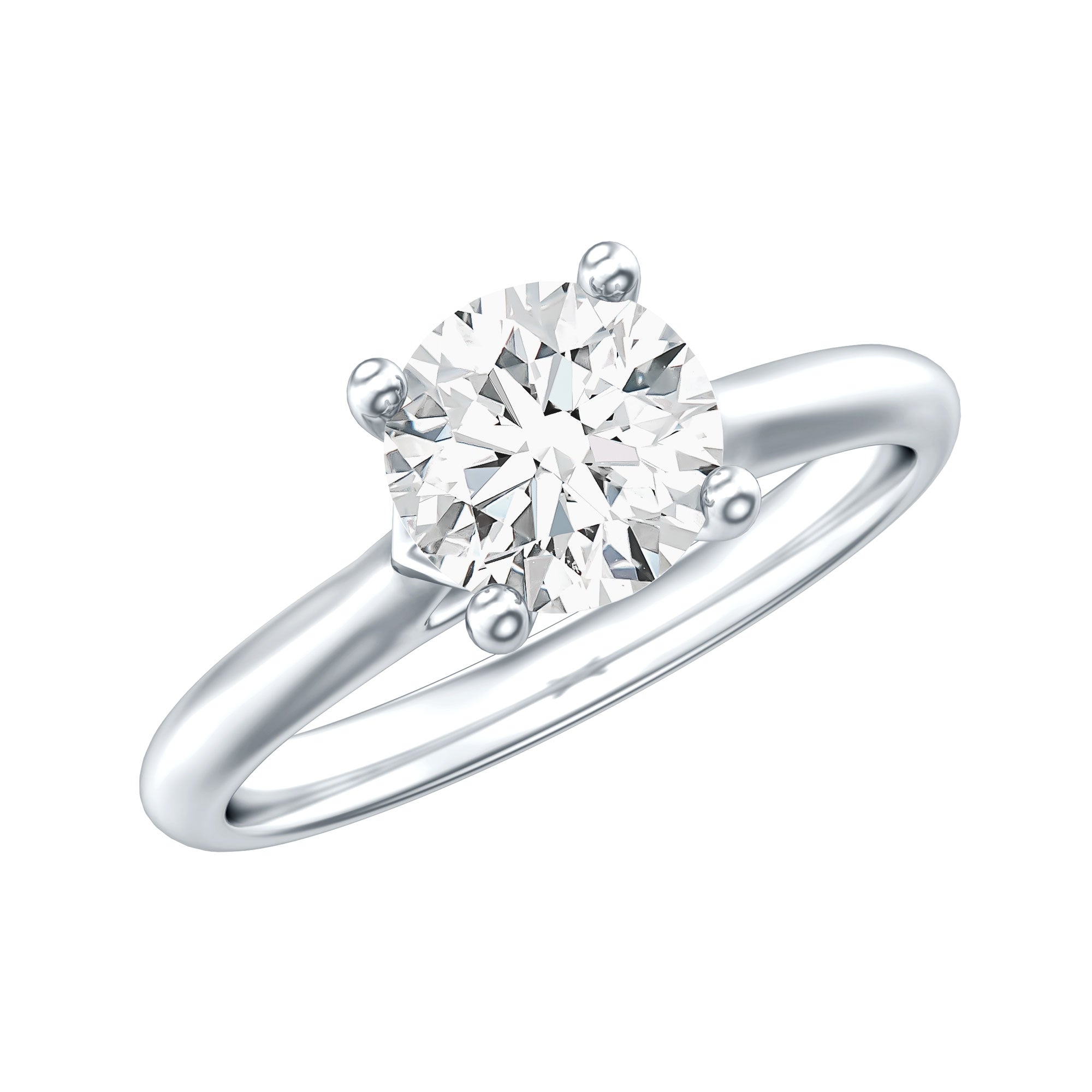 0.9 Carat Solitaire Lab Grown Diamond Circle Engagement Ring