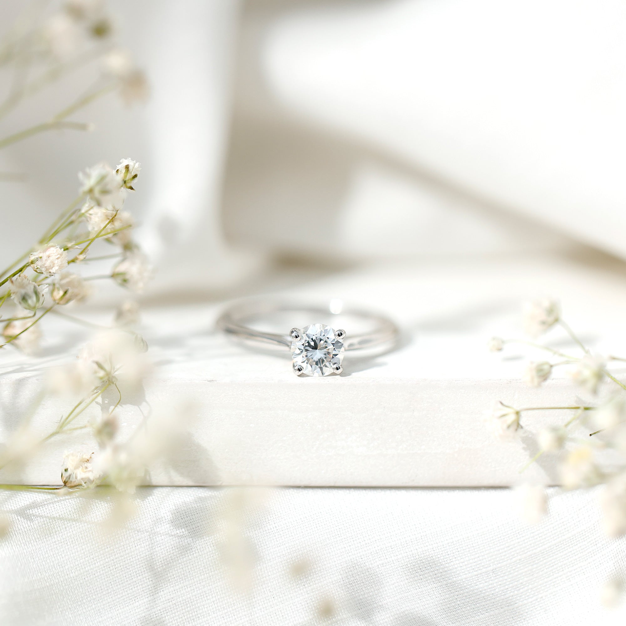 0.9 Carat Solitaire Lab Grown Diamond Circle Engagement Ring