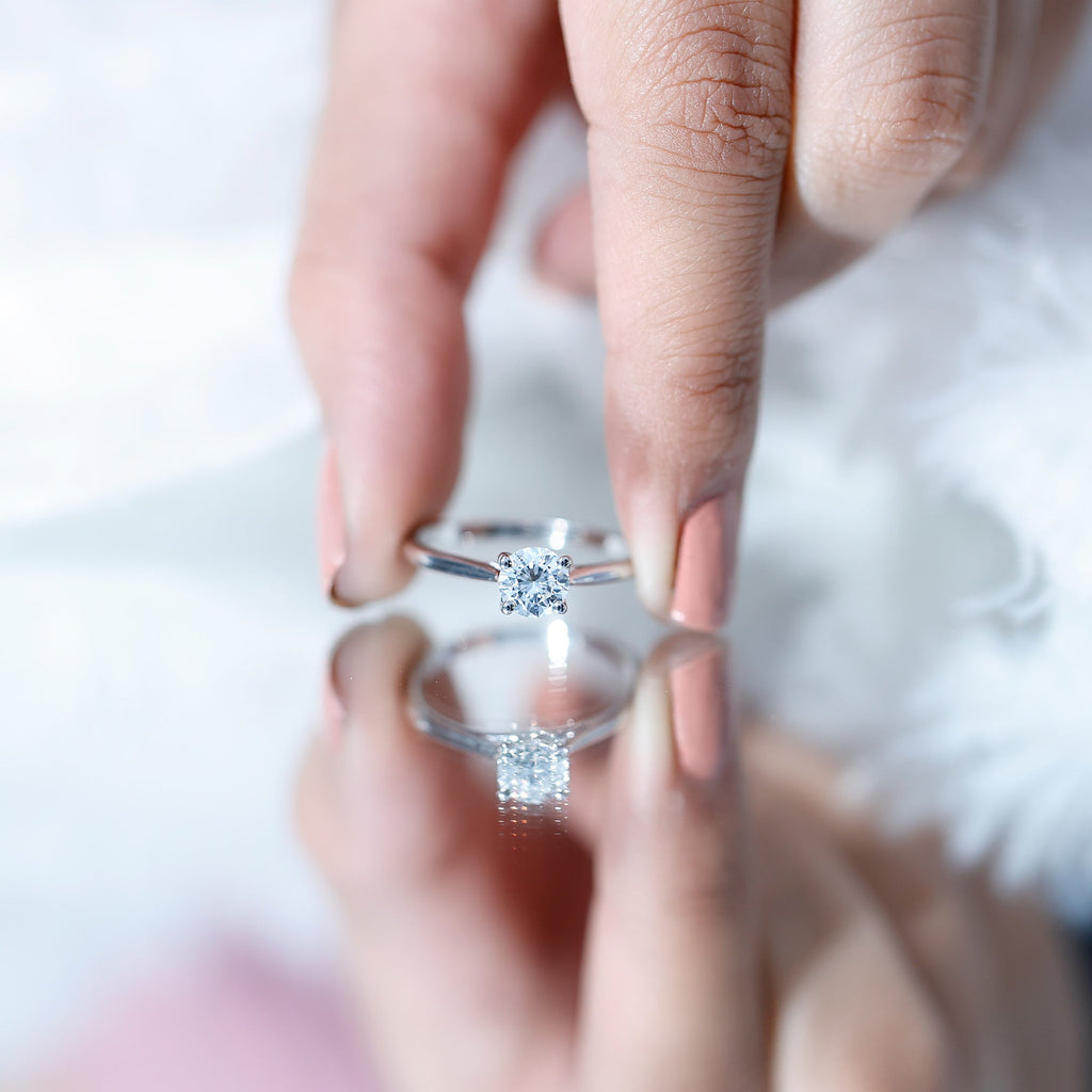 0.9 Carat Solitaire Lab Grown Diamond Circle Engagement Ring