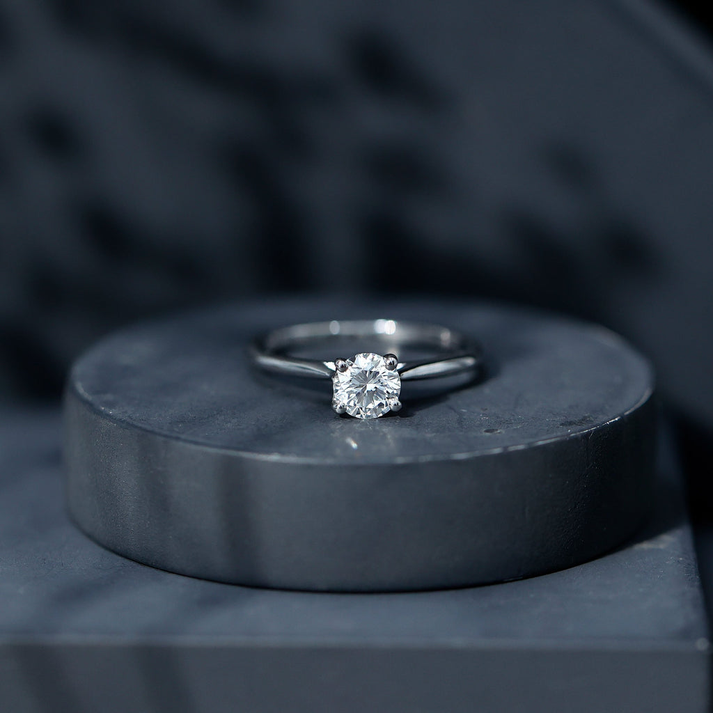 0.9 Carat Solitaire Lab Grown Diamond Circle Engagement Ring