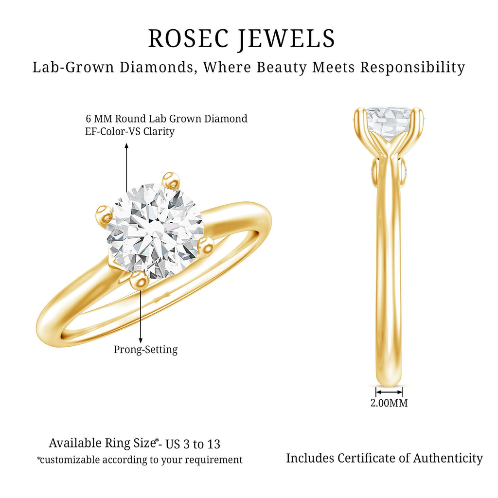 0.9 Carat Solitaire Lab Grown Diamond Circle Engagement Ring