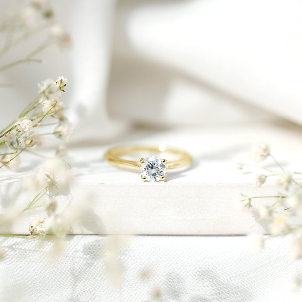 0.9 Carat Solitaire Lab Grown Diamond Circle Engagement Ring