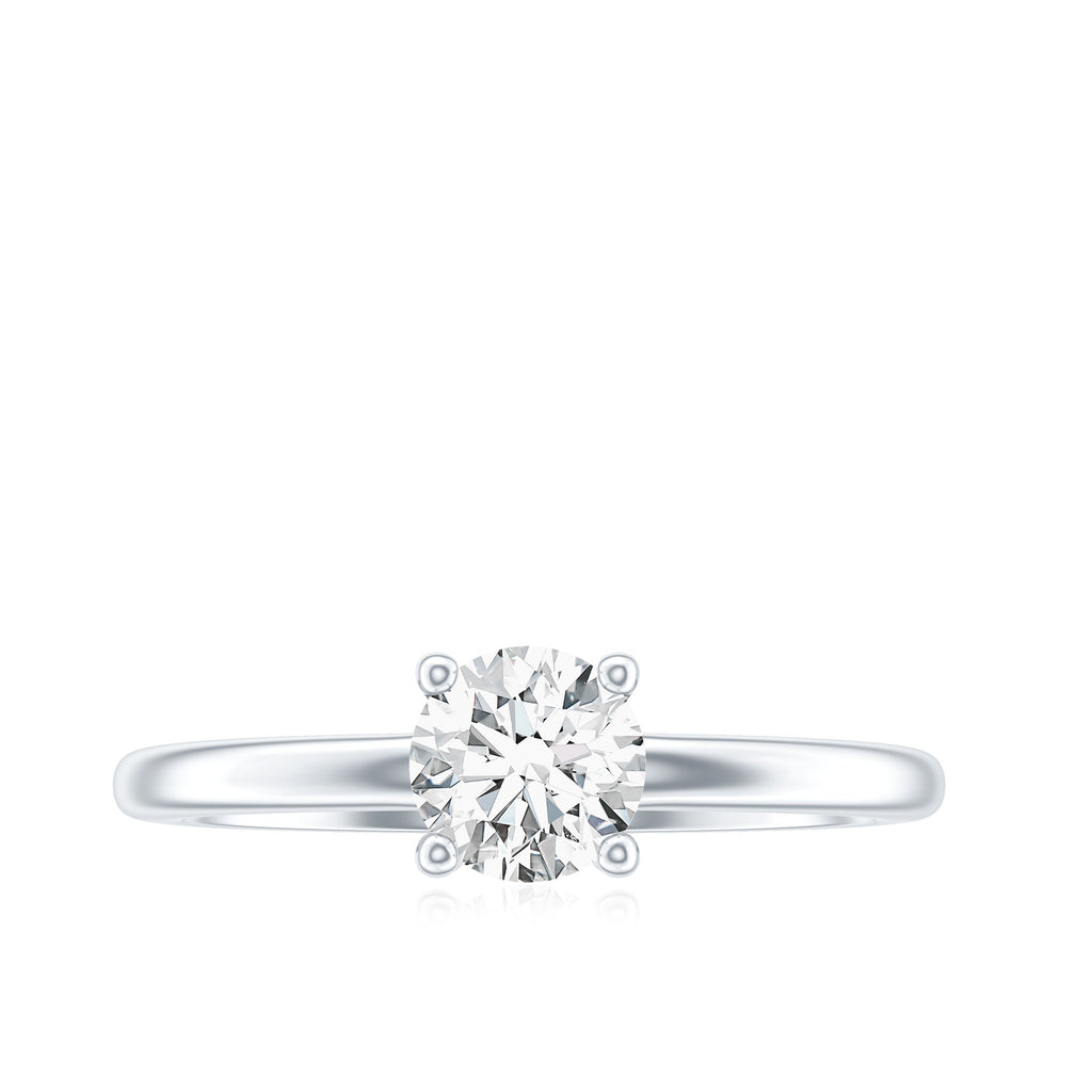 0.9 Carat Certified Lab Grown Diamond Round Cut Engagement Ring