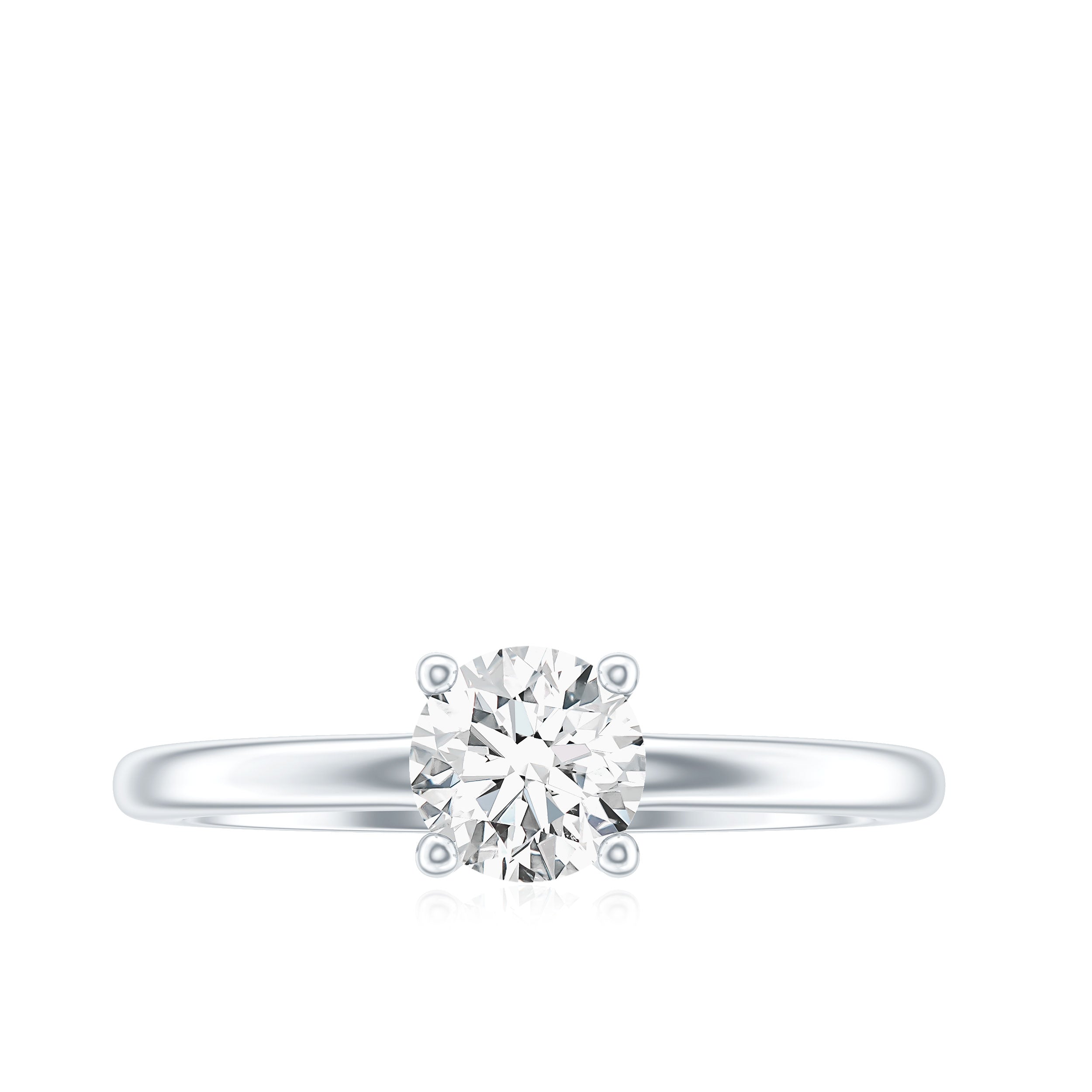 0.9 Carat Certified Lab Grown Diamond Round Cut Engagement Ring