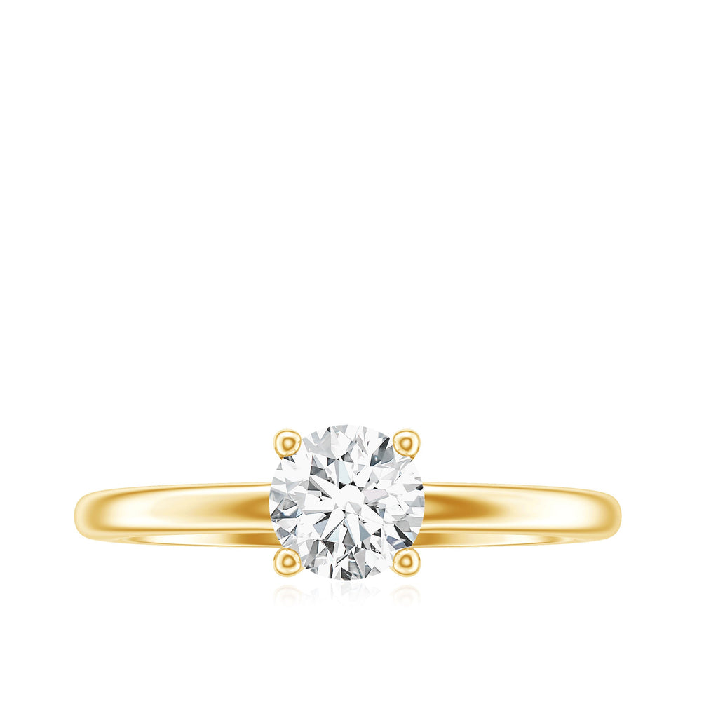 0.9 Carat Certified Lab Grown Diamond Round Cut Engagement Ring
