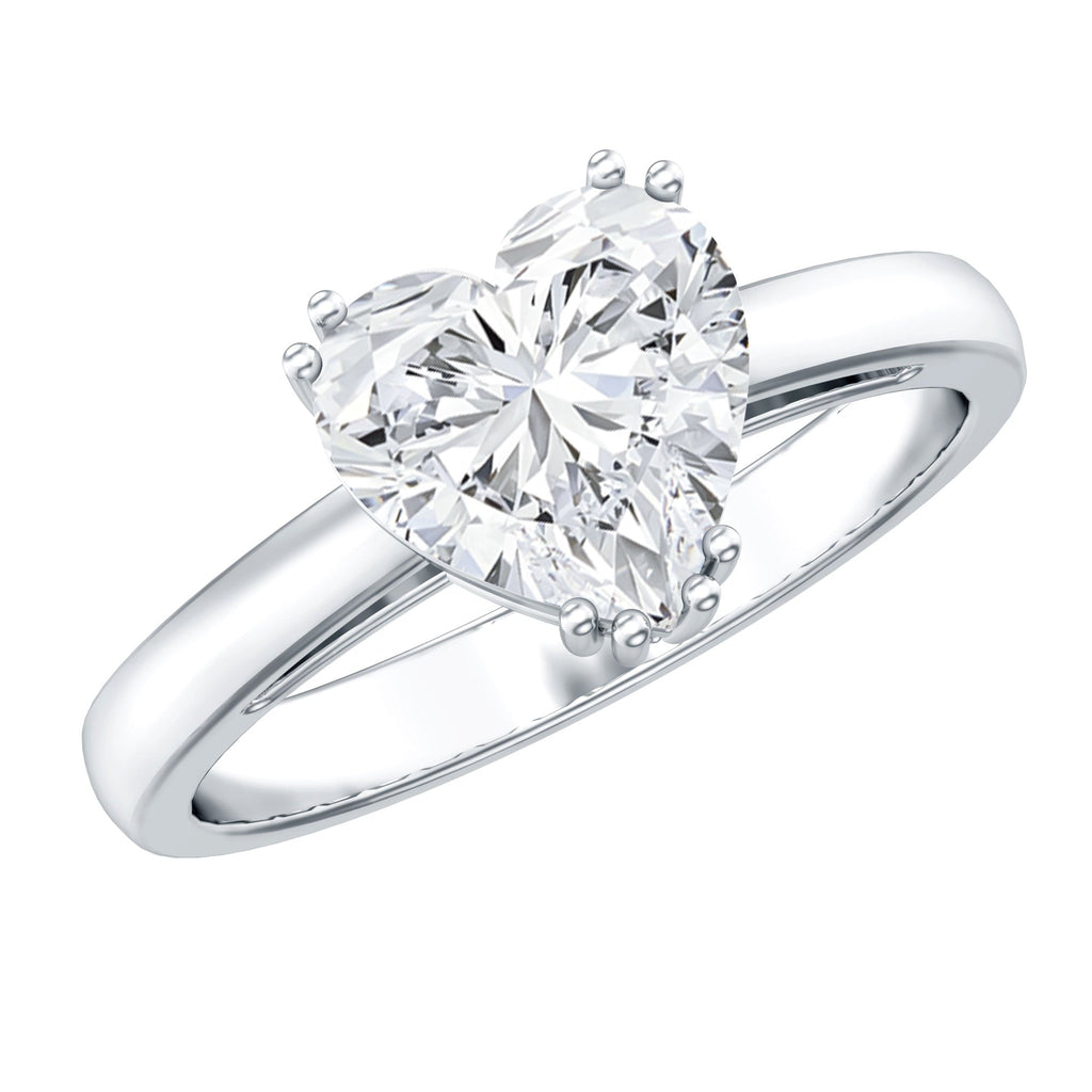Certified Lab Grown Diamond Heart Engagement Ring 2 Carat