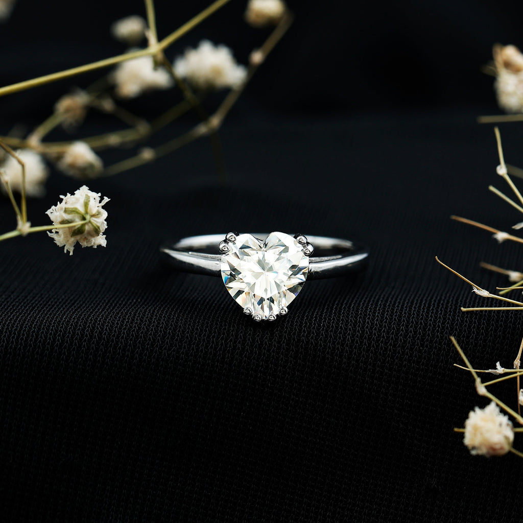 Certified Lab Grown Diamond Heart Engagement Ring 2 Carat