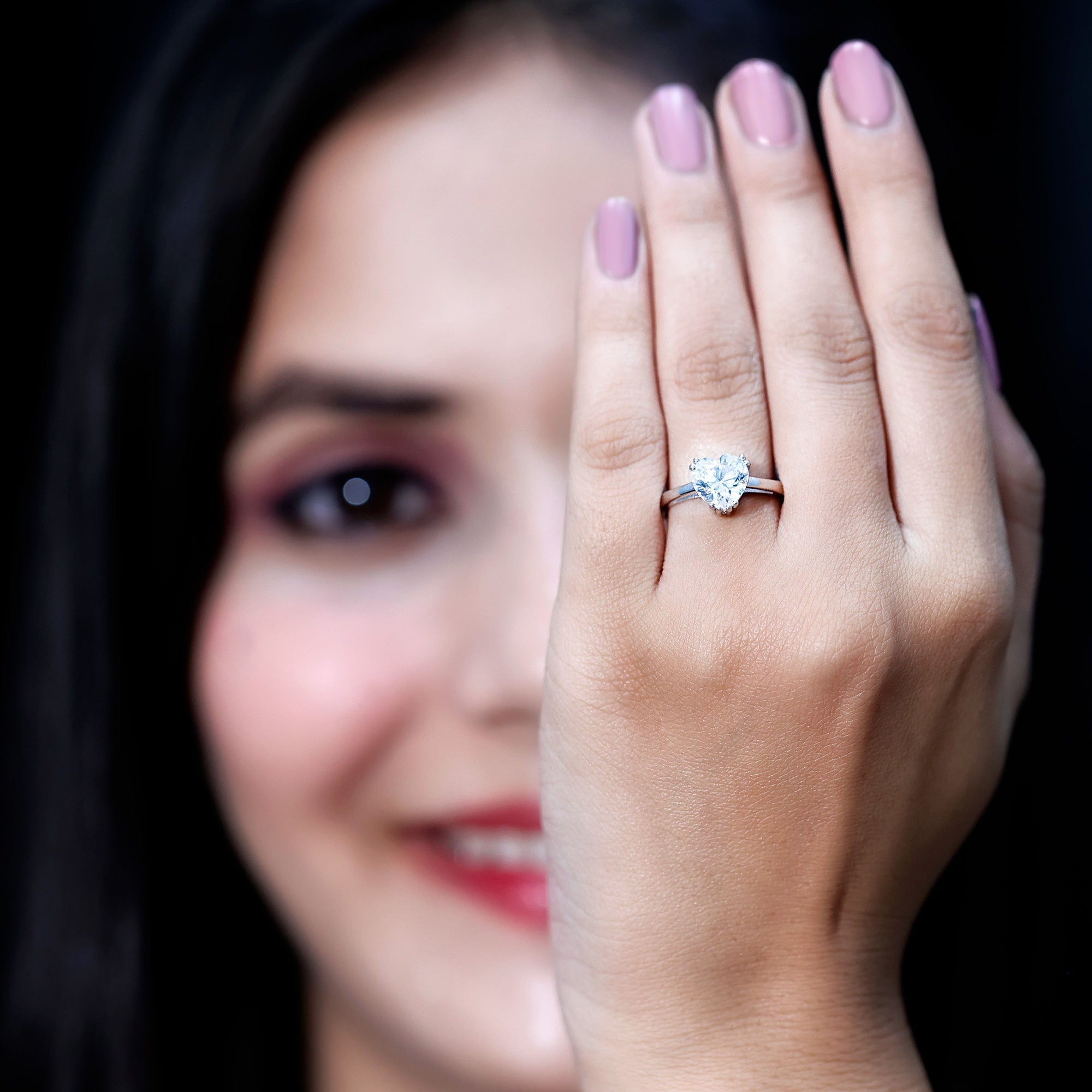 Certified Lab Grown Diamond Heart Engagement Ring 2 Carat