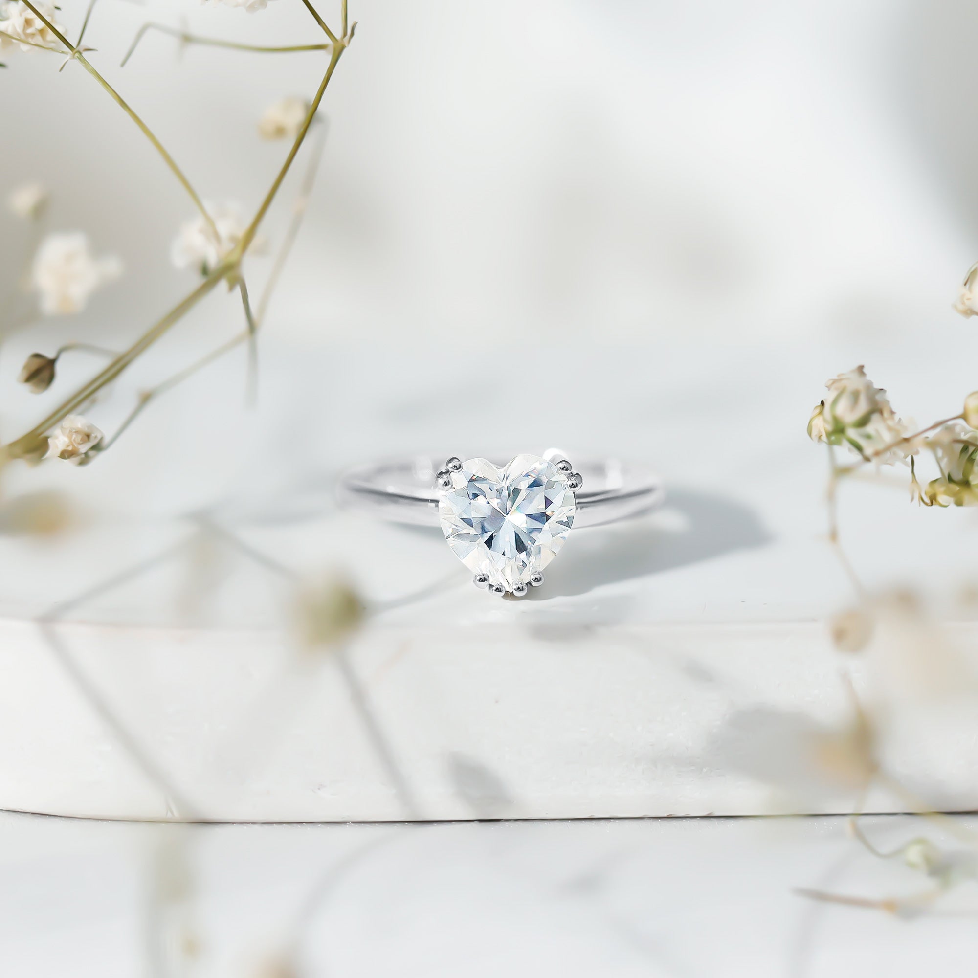 Certified Lab Grown Diamond Heart Engagement Ring 2 Carat