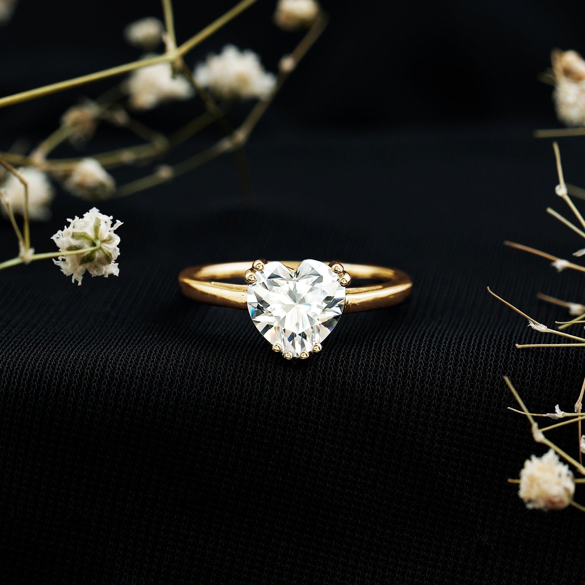 Certified Lab Grown Diamond Heart Engagement Ring 2 Carat