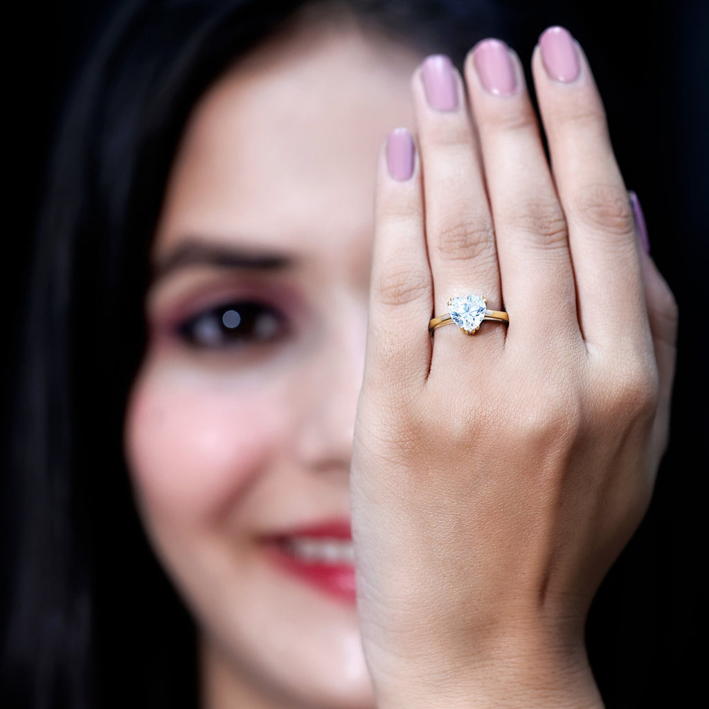 Certified Lab Grown Diamond Heart Engagement Ring 2 Carat