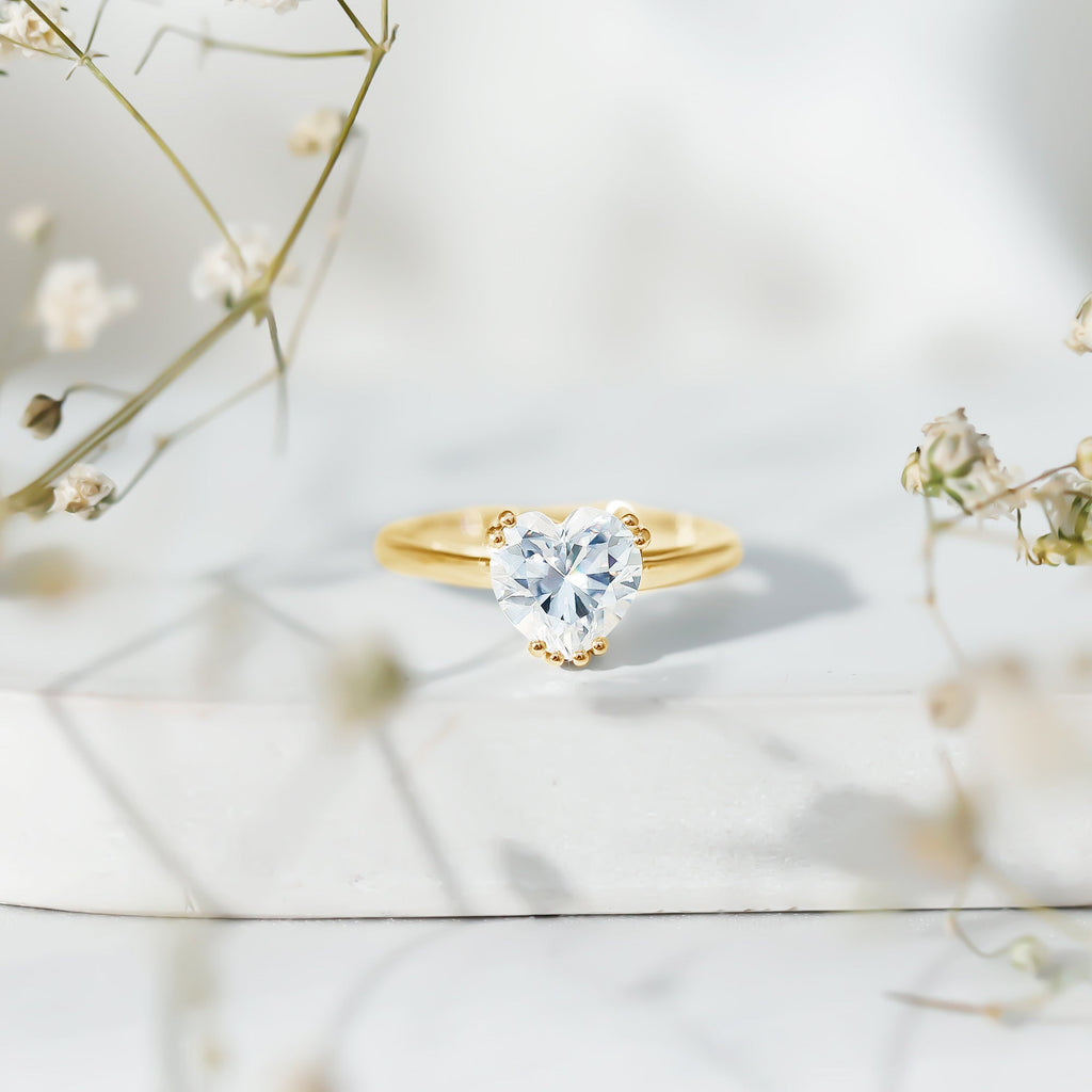 Certified Lab Grown Diamond Heart Engagement Ring 2 Carat