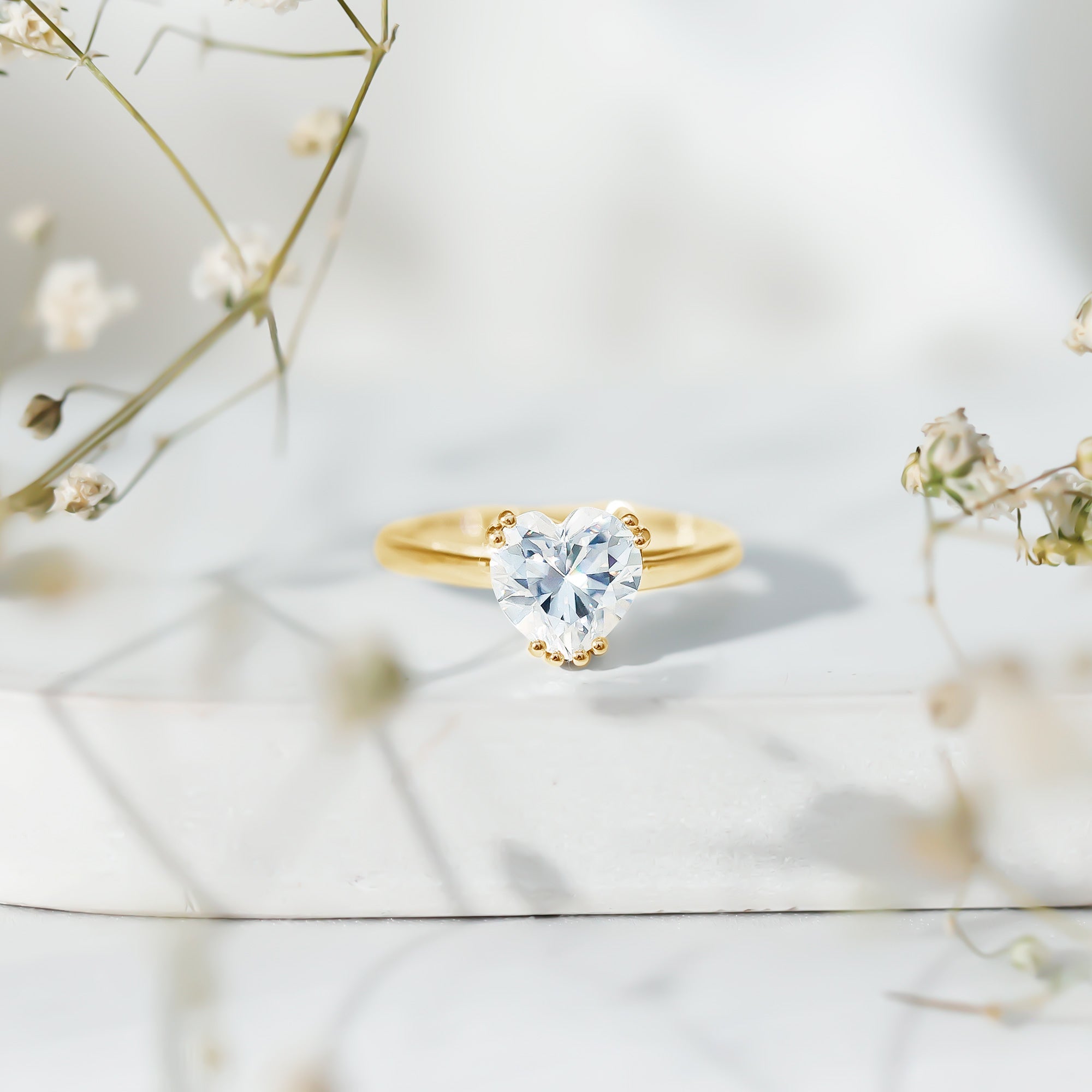 Certified Lab Grown Diamond Heart Engagement Ring 2 Carat