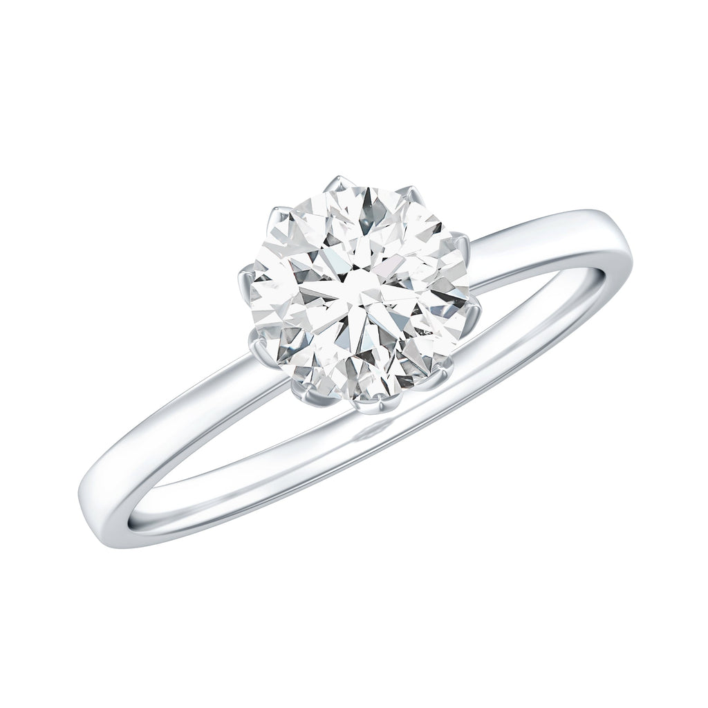 0.9 Carat Lab Grown Diamond Round Cut Engagement Ring