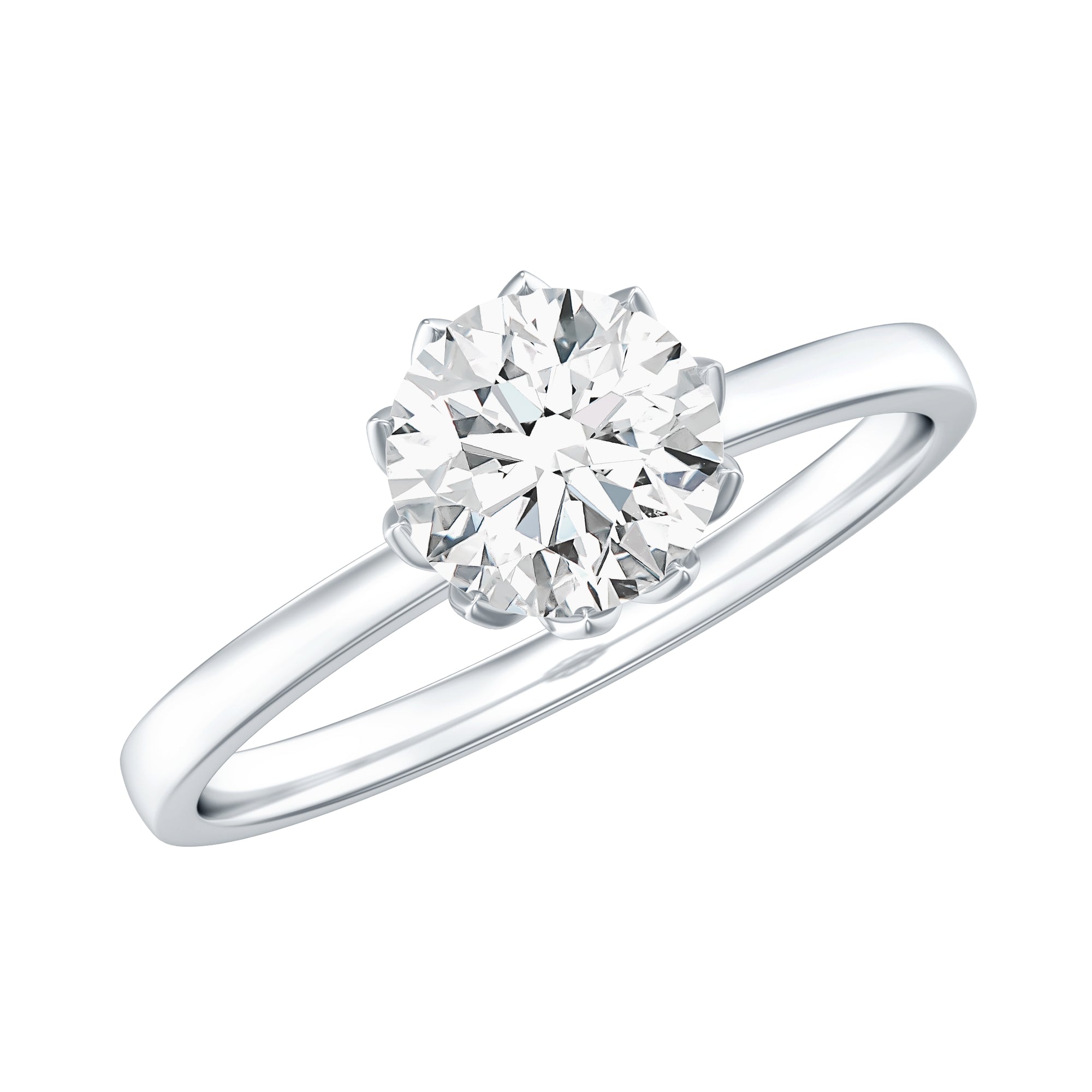 0.9 Carat Lab Grown Diamond Round Cut Engagement Ring