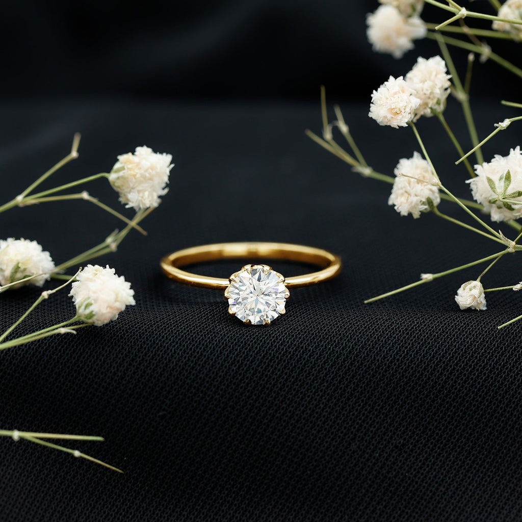0.9 Carat Lab Grown Diamond Round Cut Engagement Ring