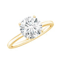 Lab Grown Diamond Ring - 2 Carat Round Cut Solitaire Engagement Band in Silver