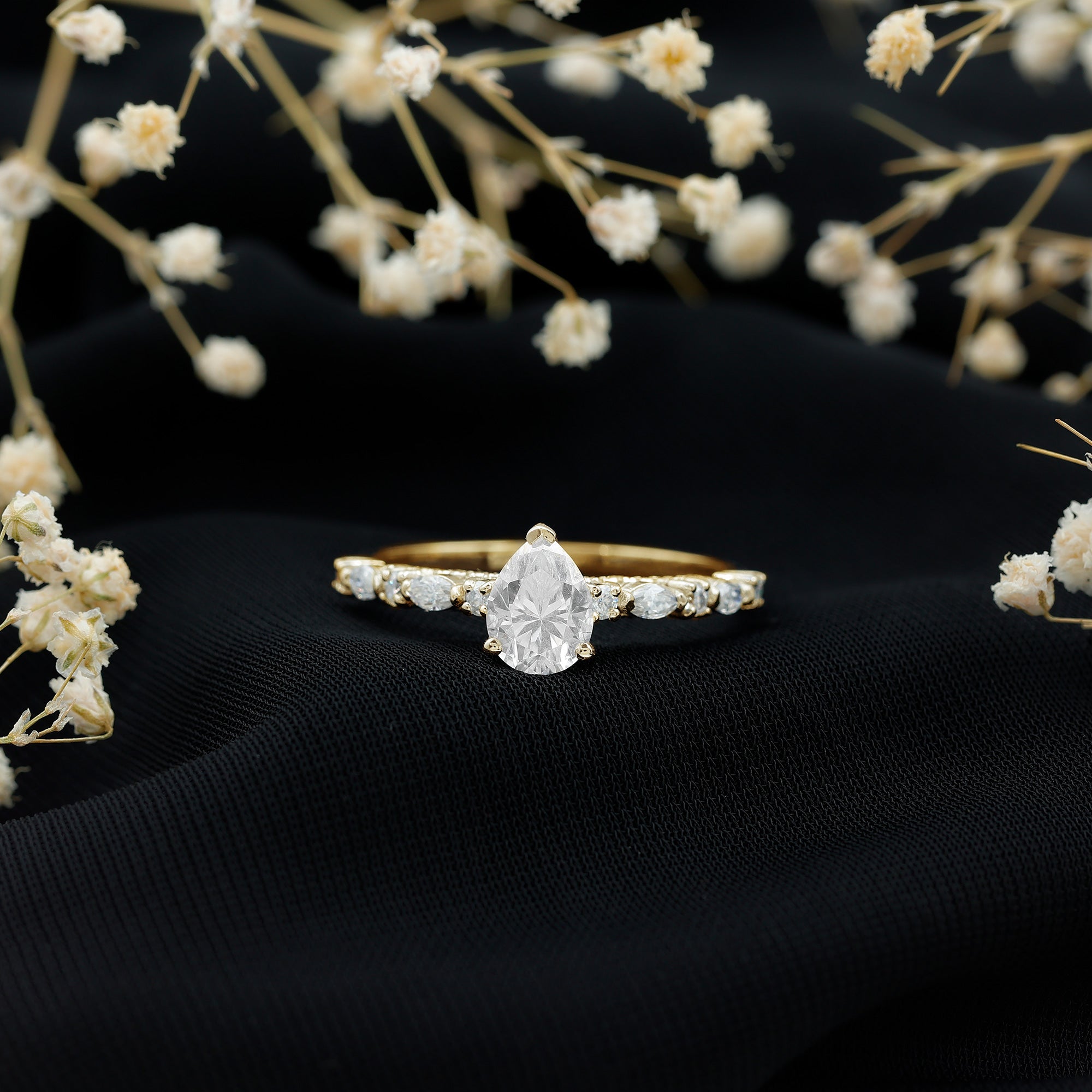 1.3 Carat Certified Lab Grown Diamond Pear Shaped Engagement Ring
