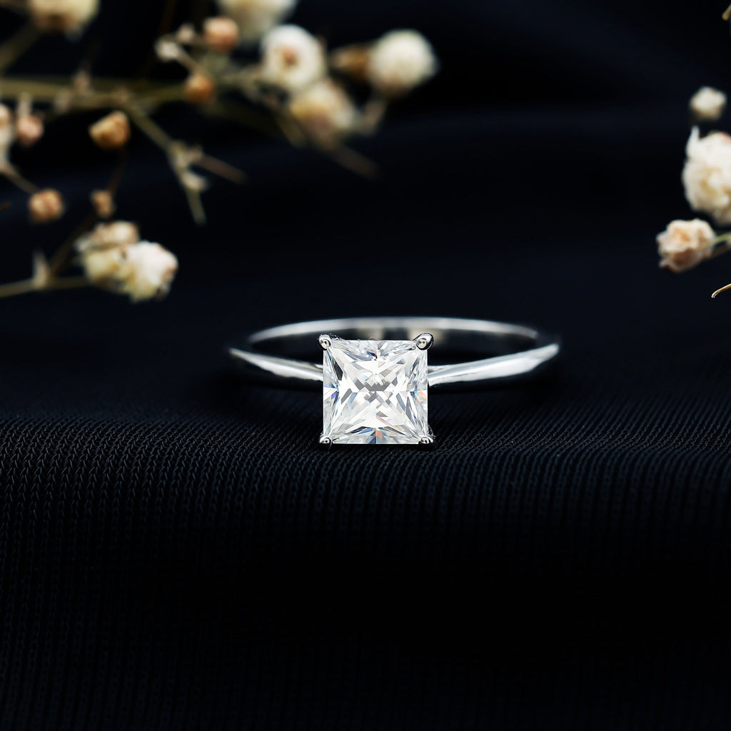 1.2 Carat Princess Cut Lab Grown Diamond Solitaire Engagement Ring For Women