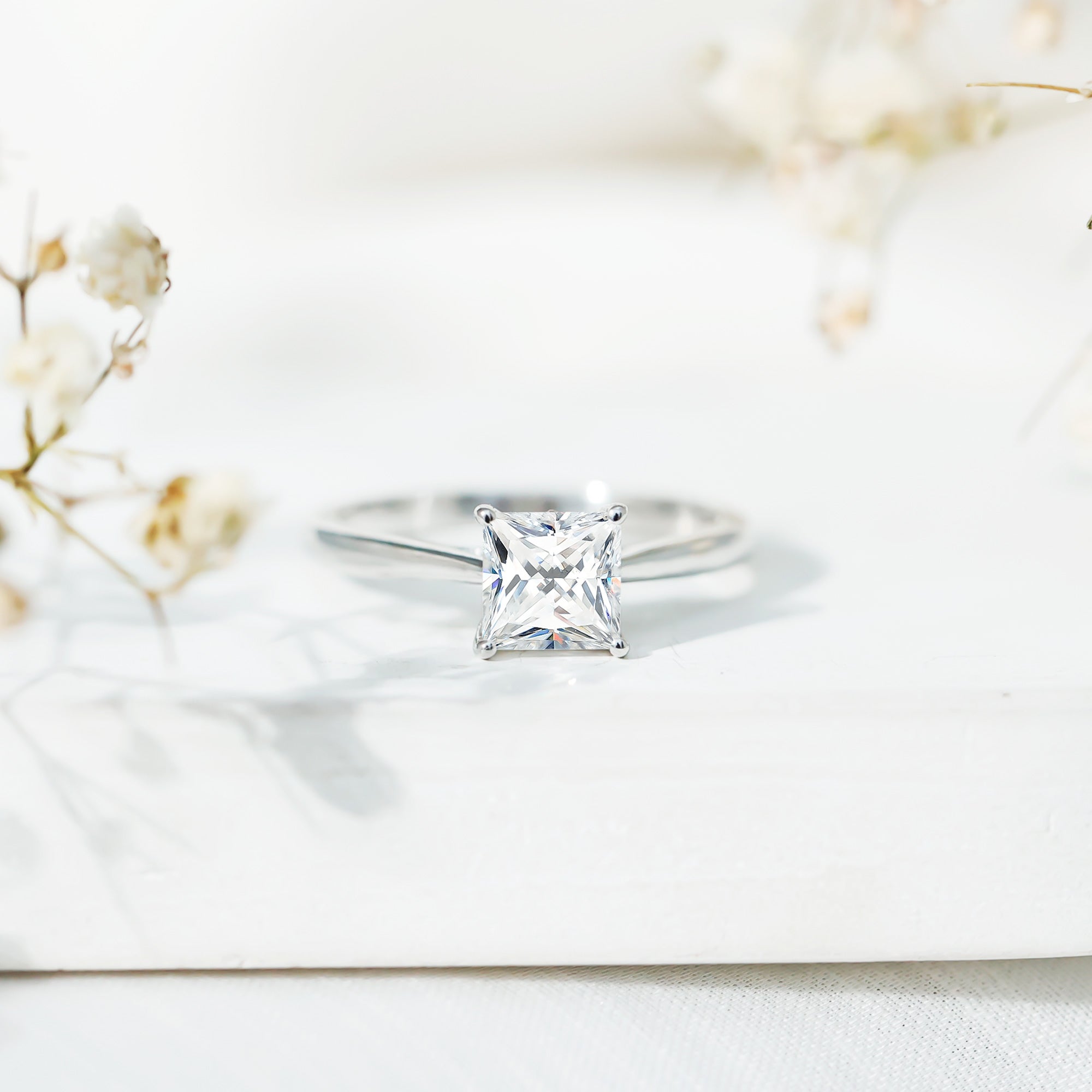 1.2 Carat Princess Cut Lab Grown Diamond Solitaire Engagement Ring For Women