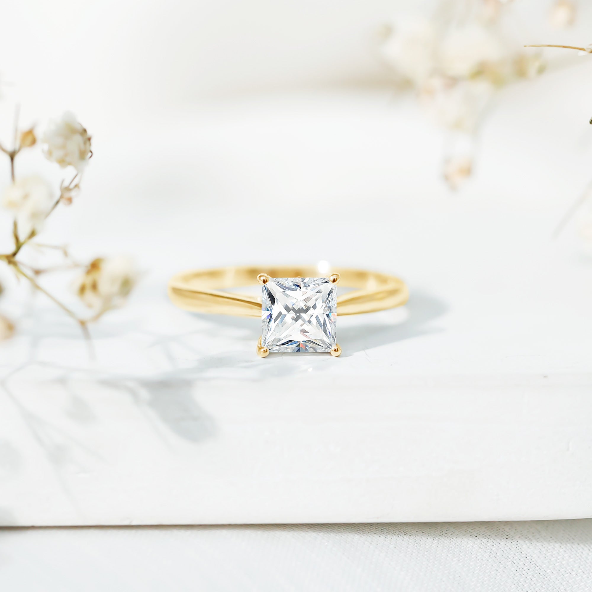 1.2 Carat Princess Cut Lab Grown Diamond Solitaire Engagement Ring For Women
