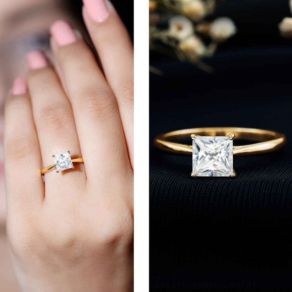 1.2 Carat Princess Cut Lab Grown Diamond Solitaire Engagement Ring For Women