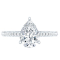 Lab Diamond 1.3 Carat Pear Shape Engagement Ring With Side Stones