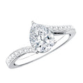 Certified 6X8 MM Pear Cut Lab Created Diamond Teardrop Engagement Ring