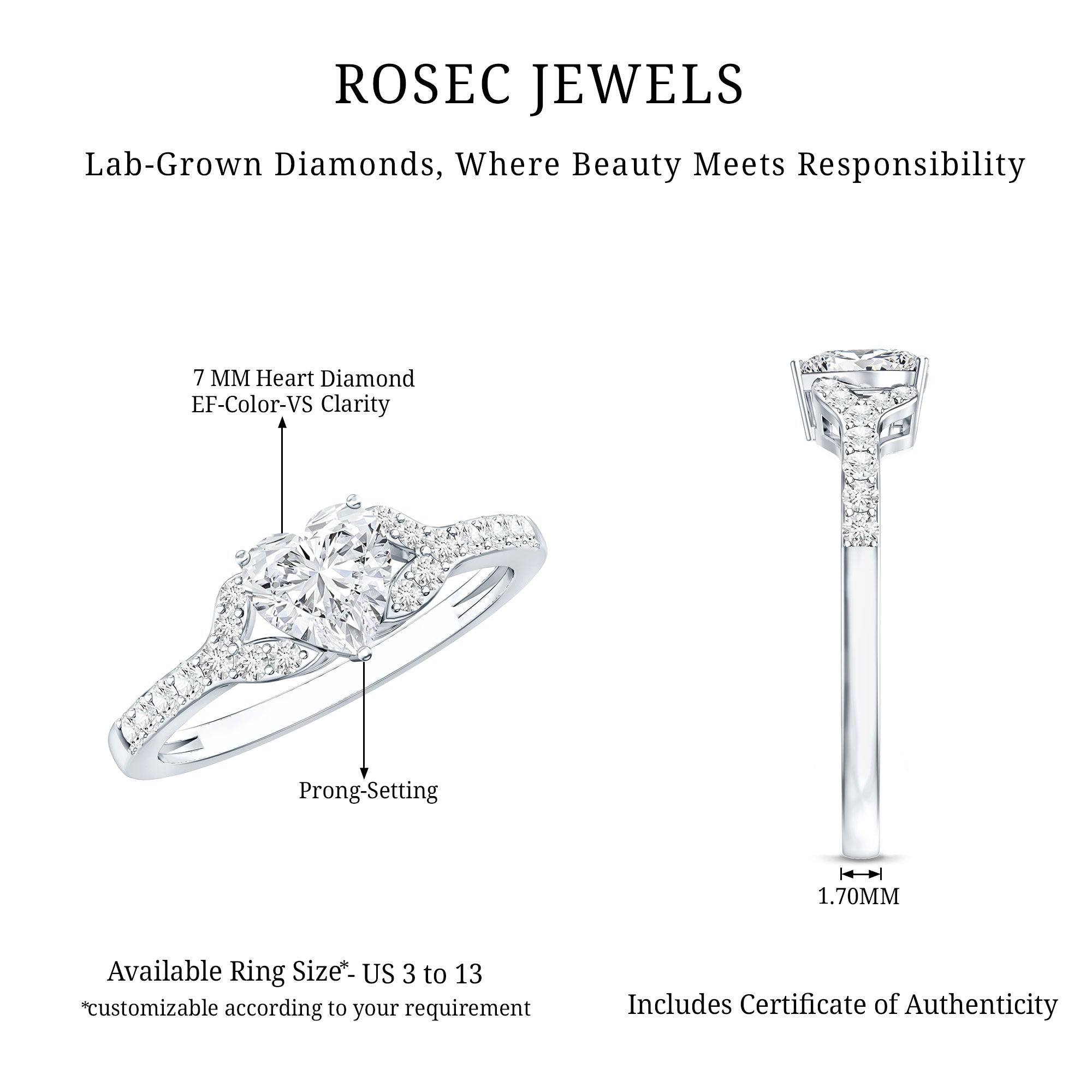 Certified 1.2 Carat Diamond Heart Solitaire Ring For Her