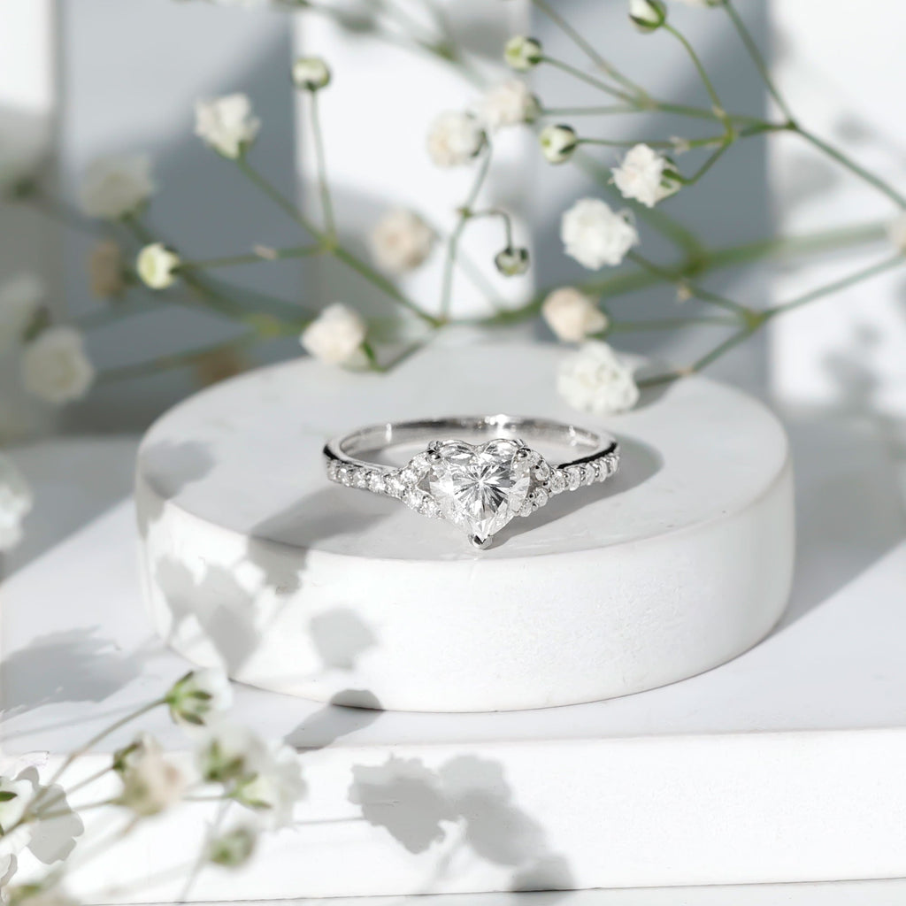 Certified 1.2 Carat Diamond Heart Solitaire Ring For Her