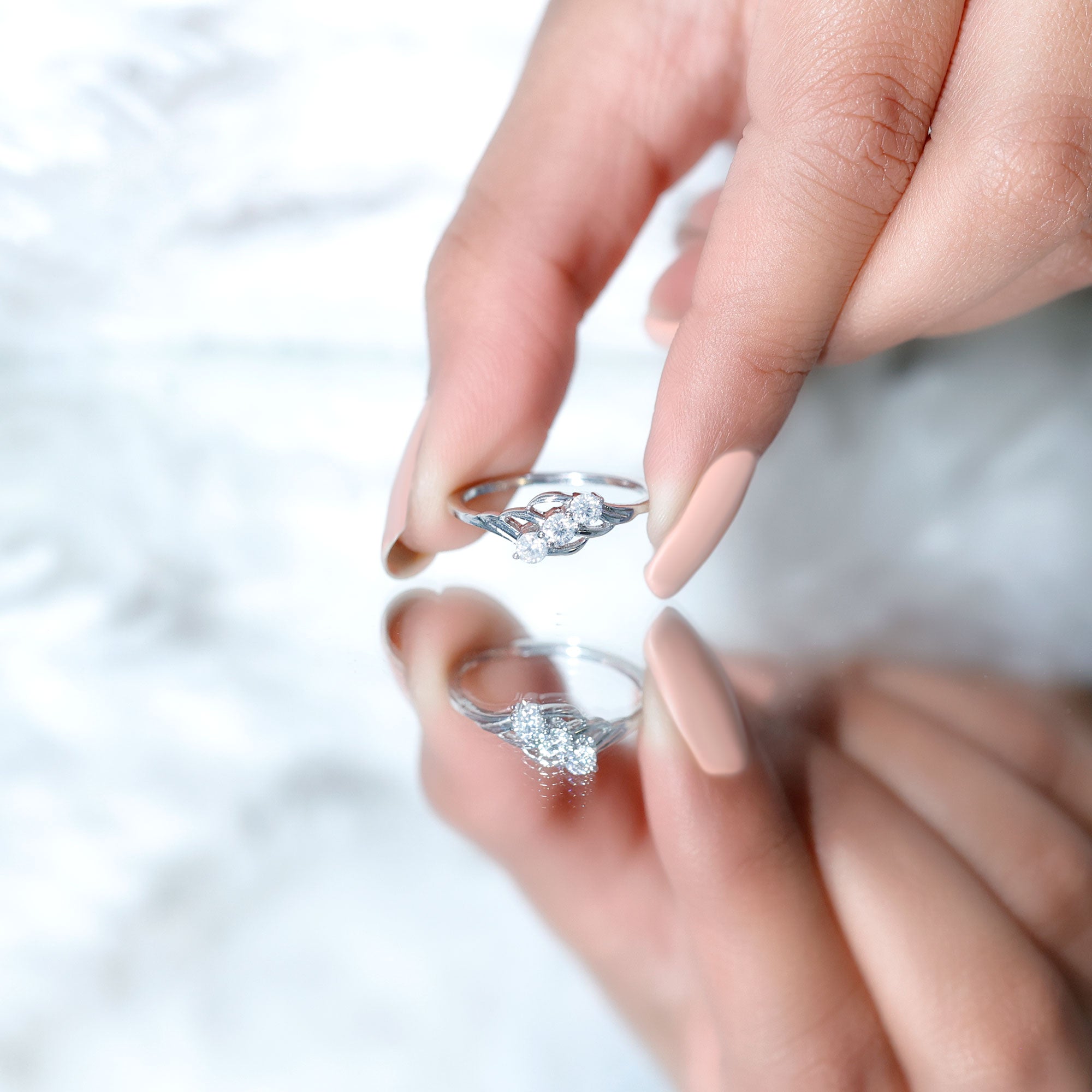 Certified Lab Grown Diamond Three Stone Proposal Ring