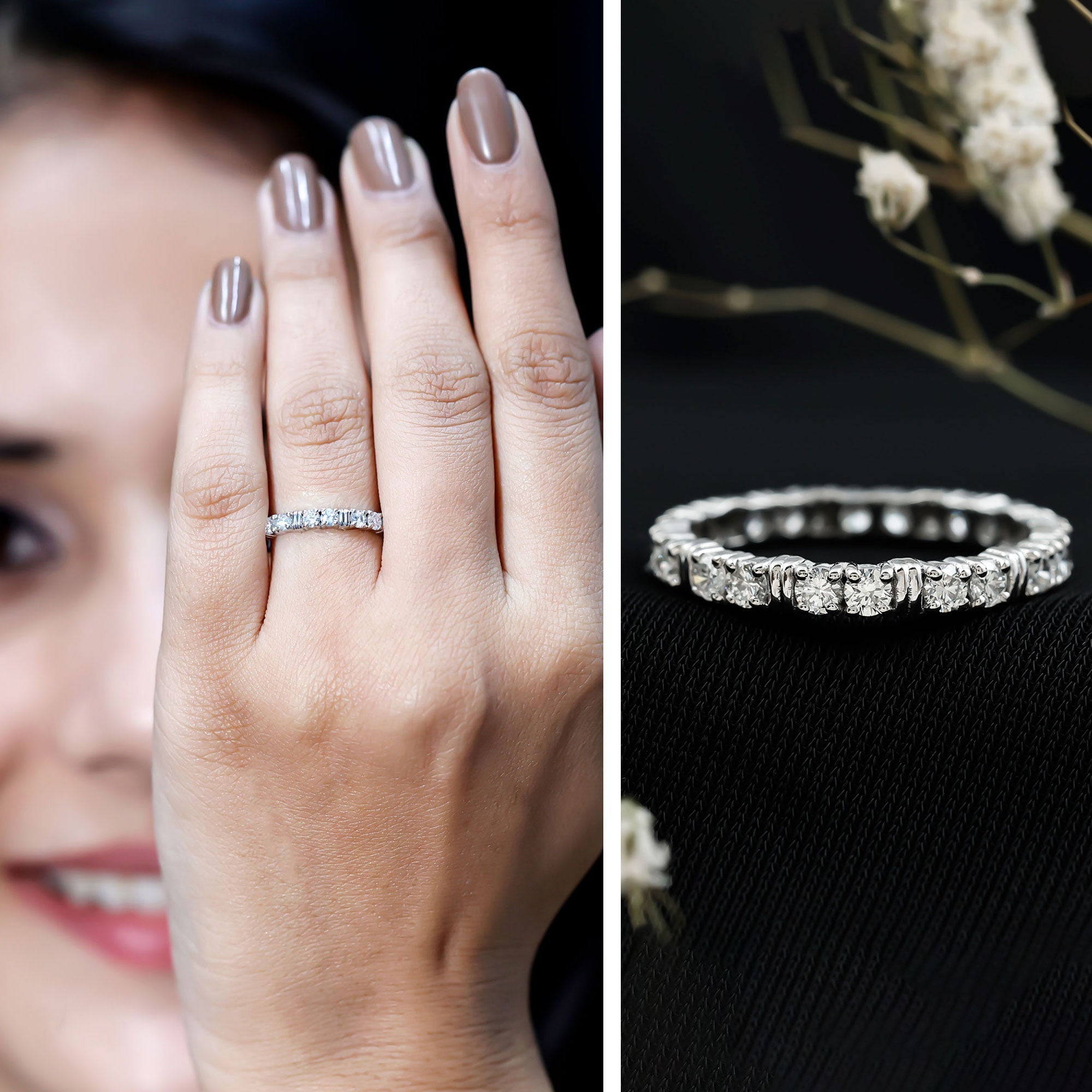 Lab Created Diamond Full Eternity Band Ring for Women