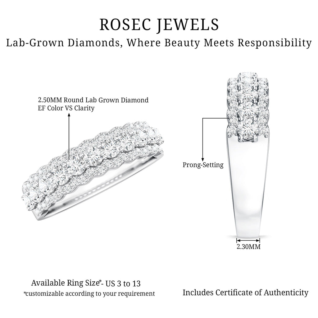 Certified Diamond Half Eternity Anniversary Ring