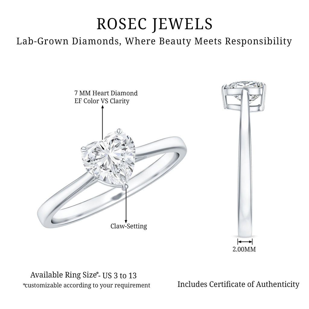 1.2 Carat Diamond Heart Ring For Women