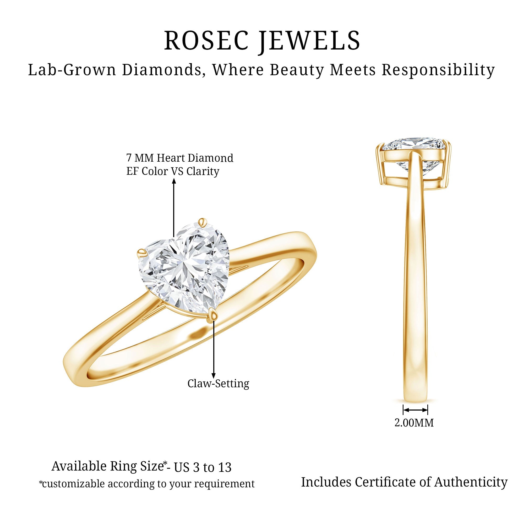 1.2 Carat Diamond Heart Ring For Women
