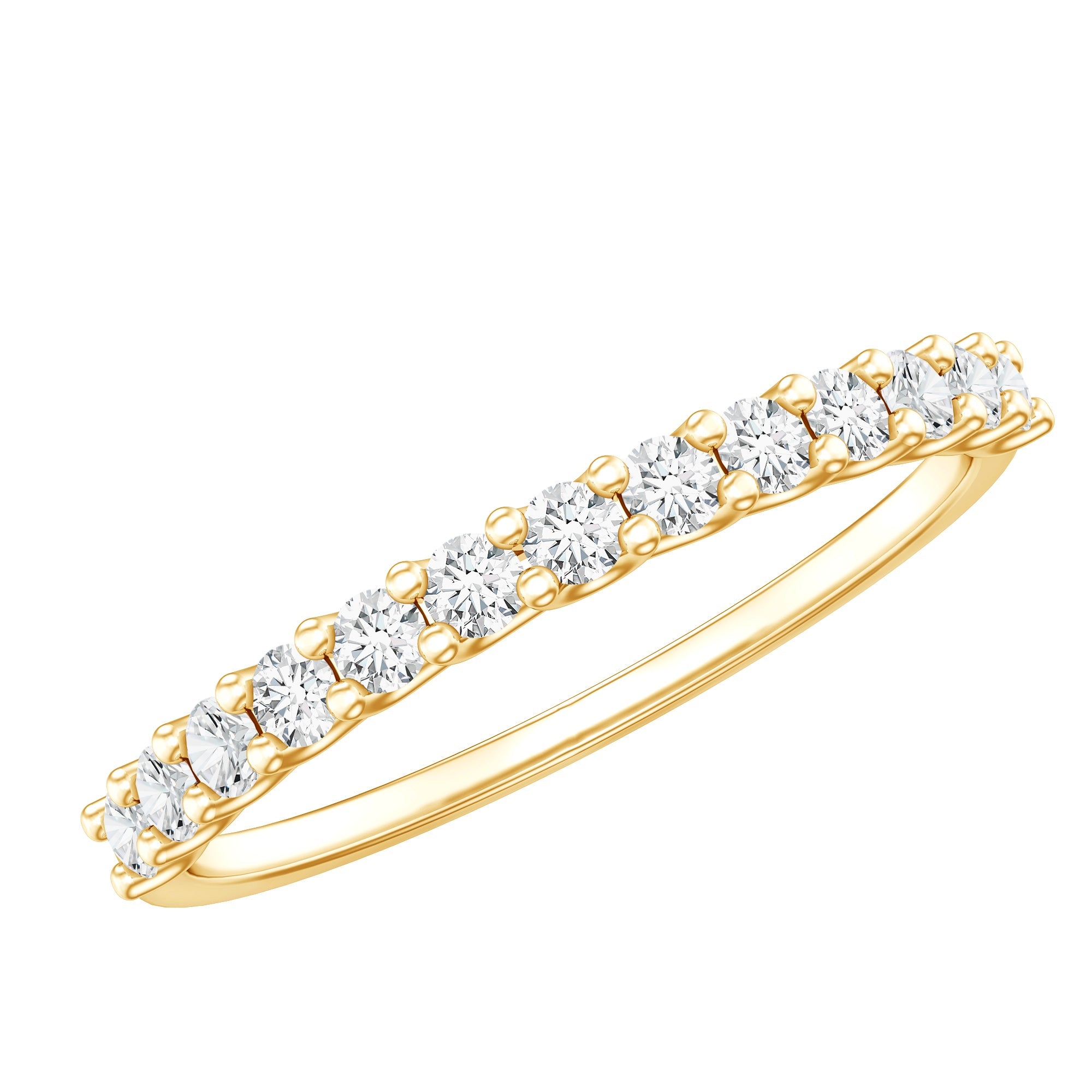 Lab Grown Diamond Ring - Half Eternity Band | Stackable Thin Sparkling Wedding Band