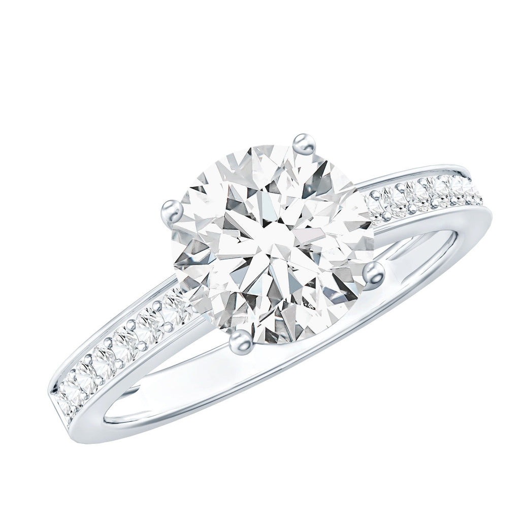 2 Carat Lab Created Diamond Round Engagement Ring With Hidden Halo