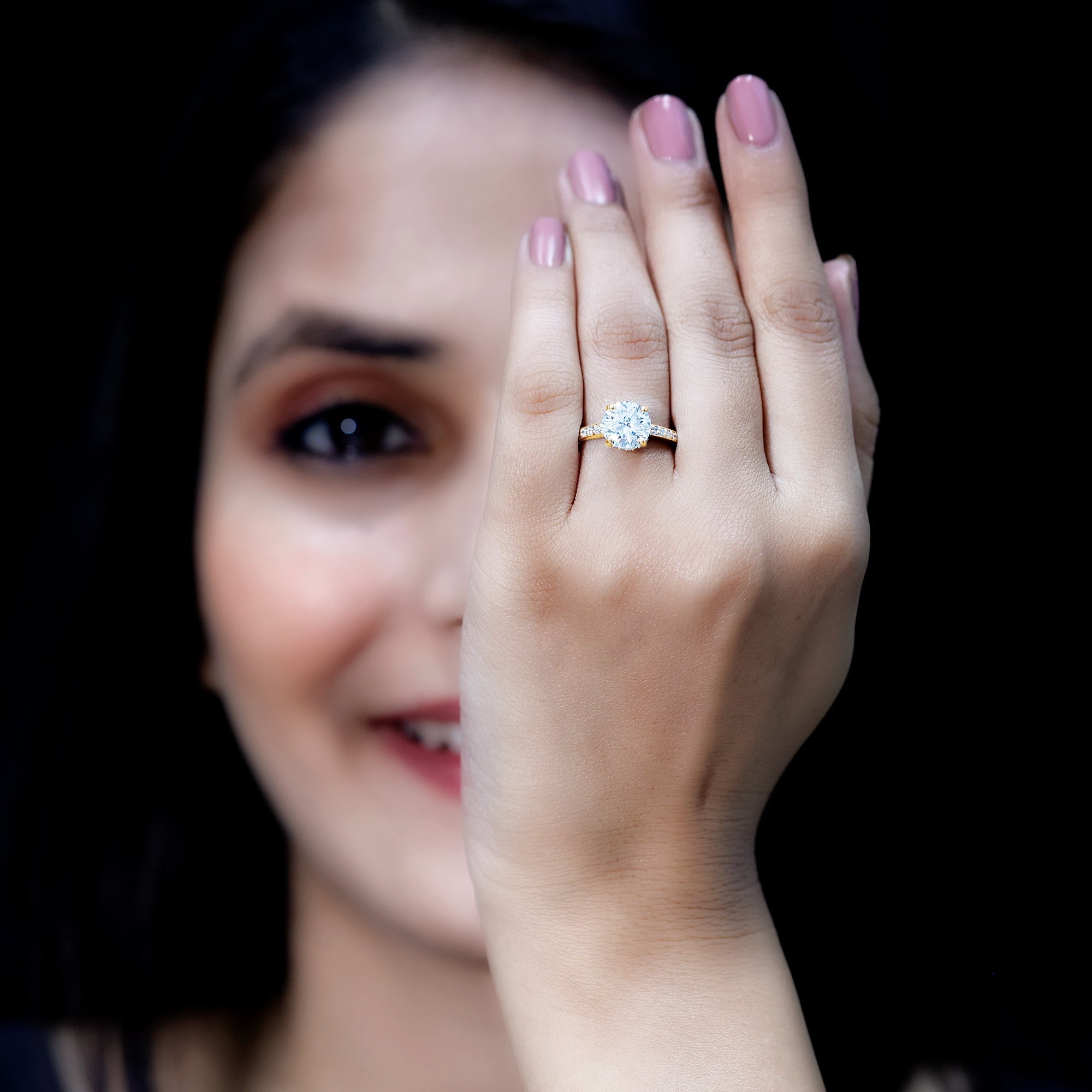 2 Carat Lab Created Diamond Round Engagement Ring With Hidden Halo