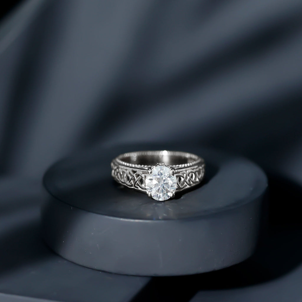Certified 7 MM Lab Grown Diamond Celtic Design Engagement Ring