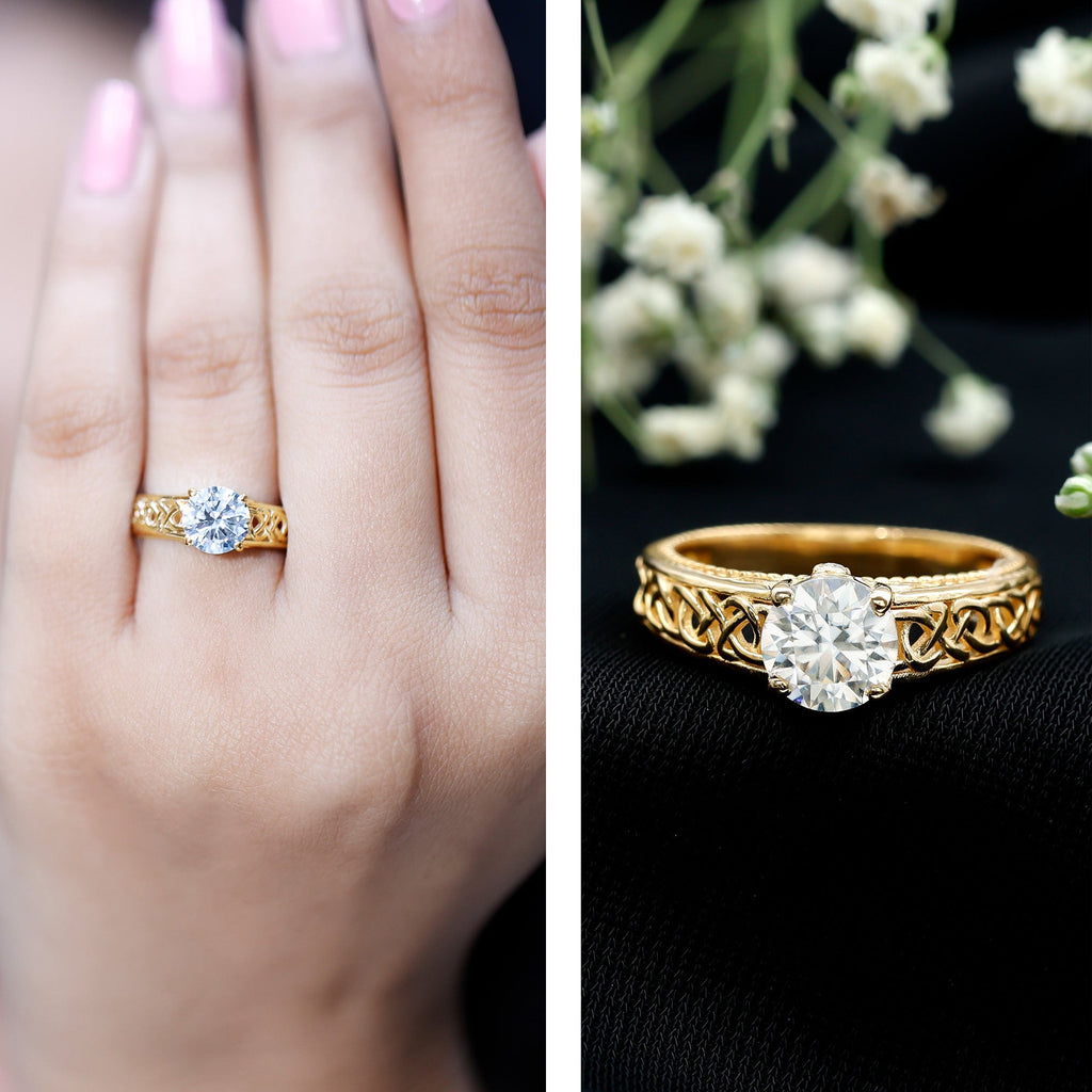 Certified 7 MM Lab Grown Diamond Celtic Design Engagement Ring
