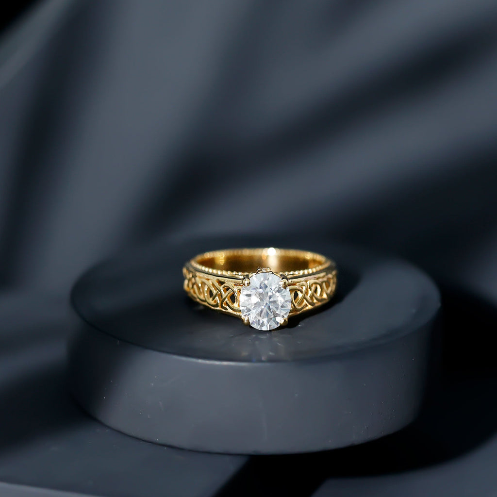 Certified 7 MM Lab Grown Diamond Celtic Design Engagement Ring