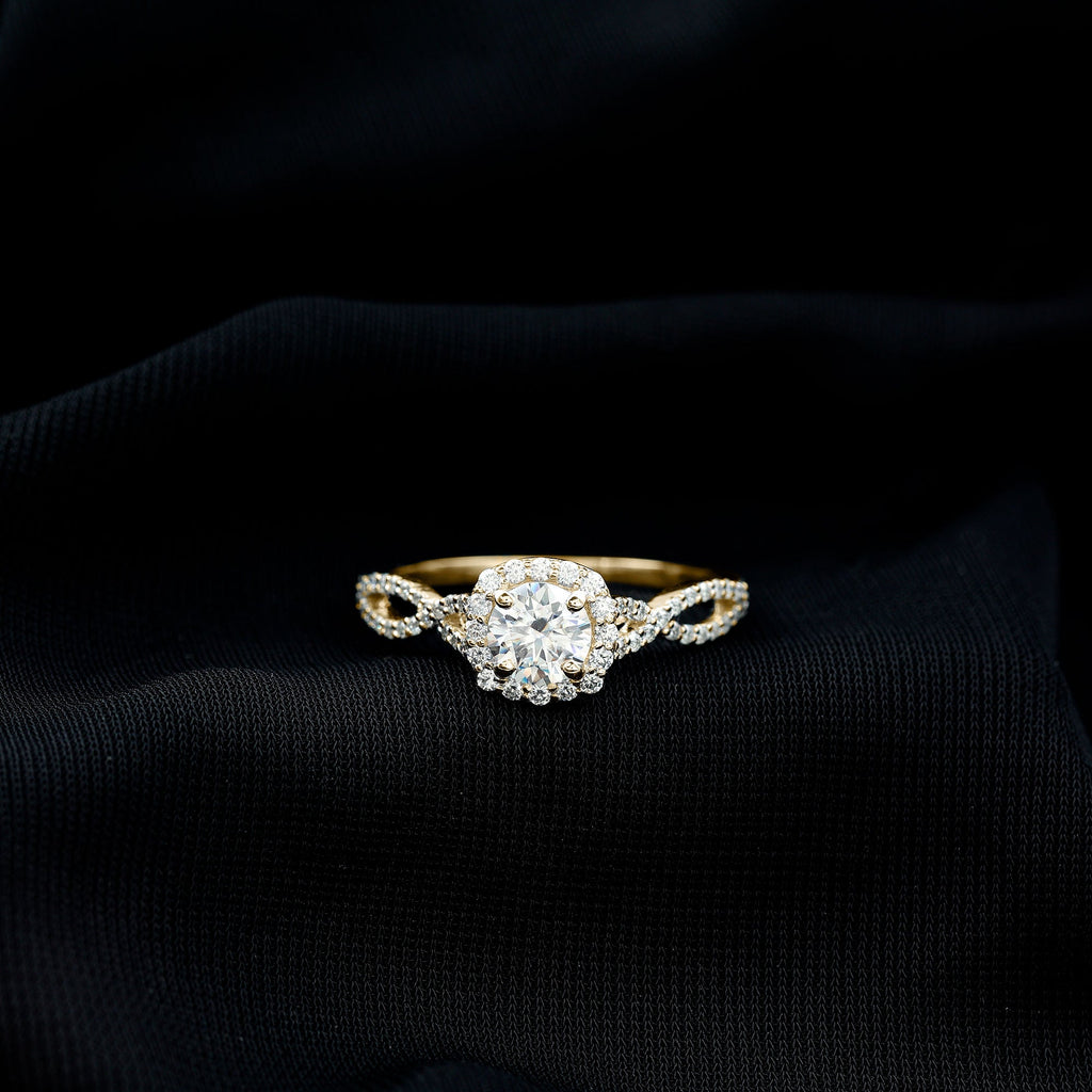 Classic Lab Grown Diamond Criss Cross Engagement Ring