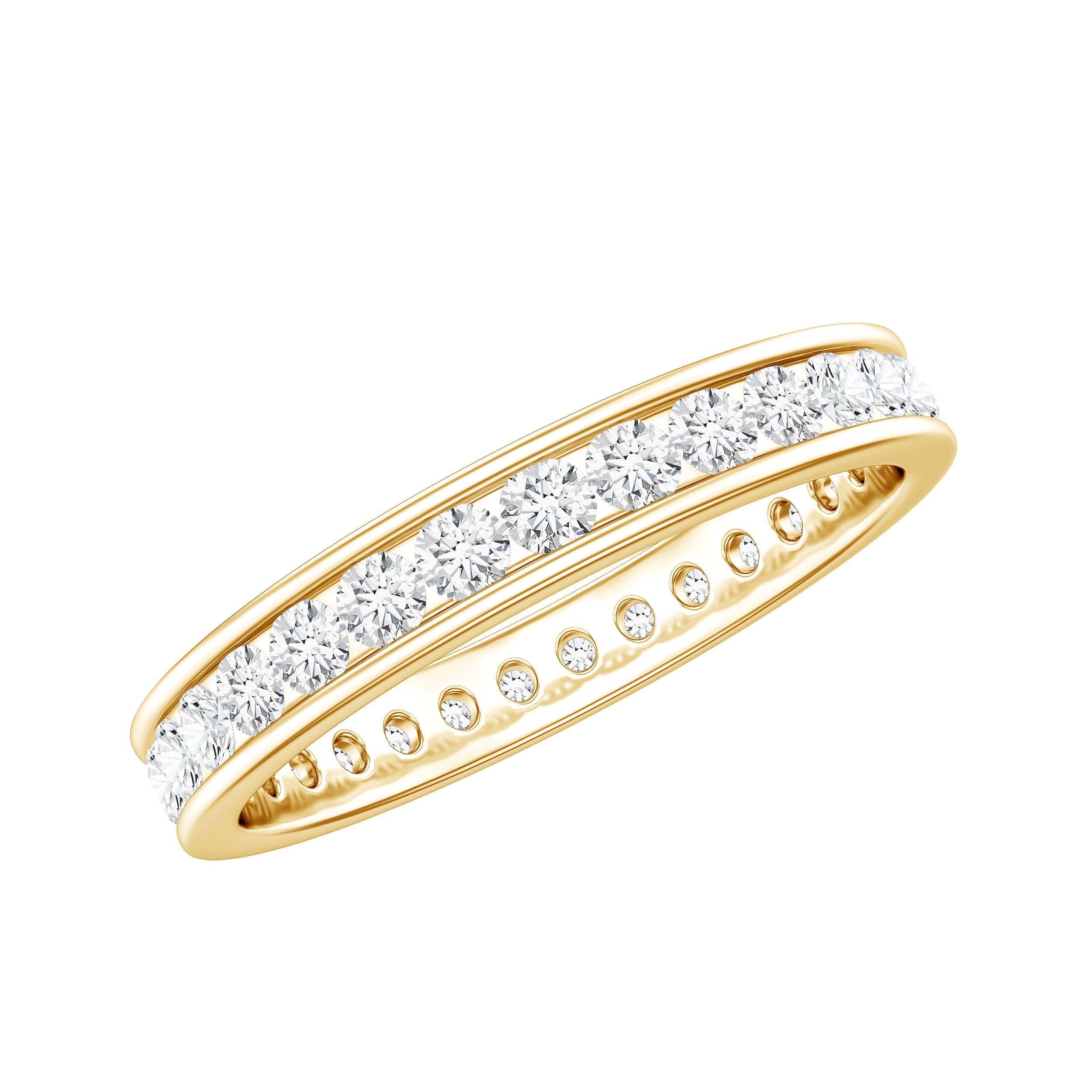 Lab Grown Diamond Ring - Slim Stacking Eternity Band With Channel Set Diamonds