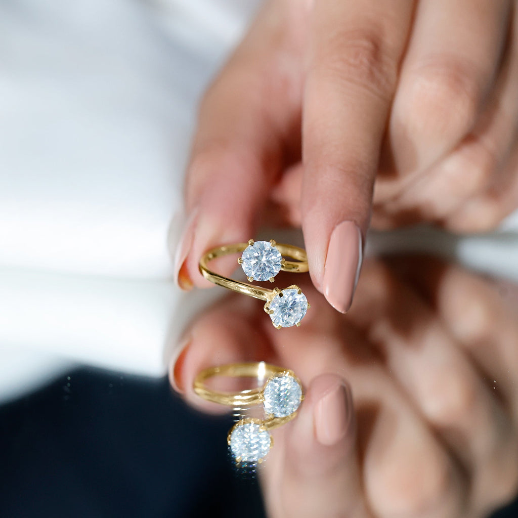 Certified Lab Created Diamond Moi Et Toi Engagement Ring for Women