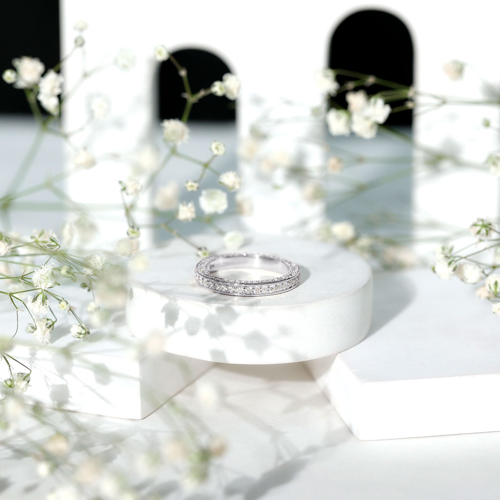 Certified Lab Created Diamond Wedding Bands for Women